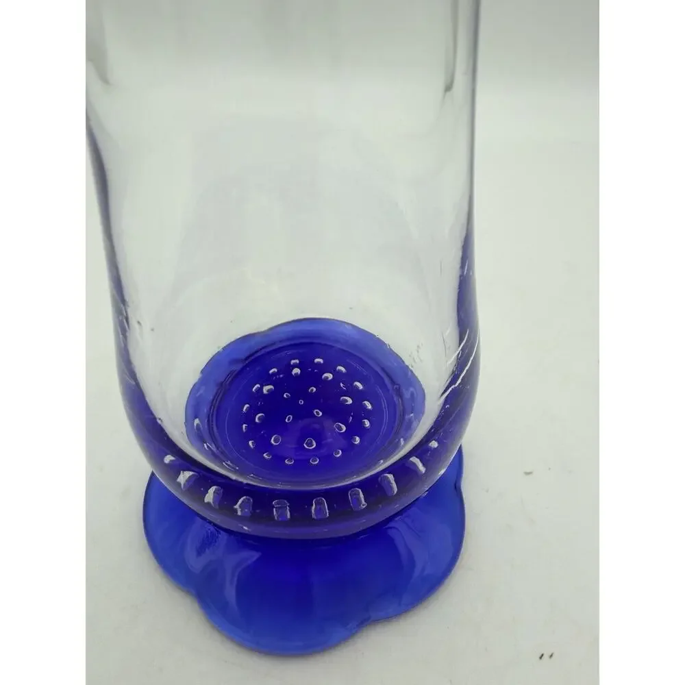 Classic Italy Cobalt Blue Bubble Pedestal Bud Vase